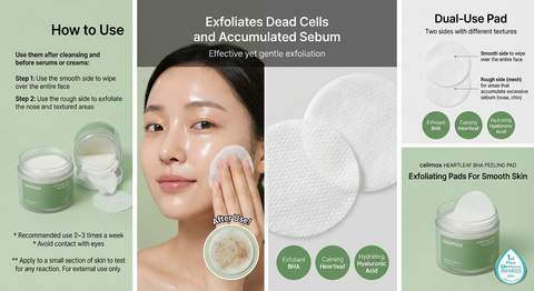 Celimax Ji Woo Gae Heartleaf BHA Peeling Pad 125mL / 60 Pads
