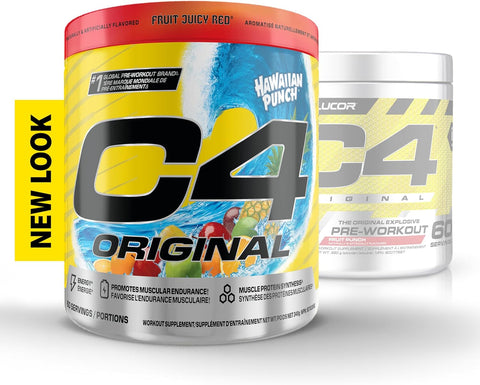 Cellucor C4 Original Hawaiian Punch Fruit Juicy Red Pre Workout Powder 60-Servings 348g