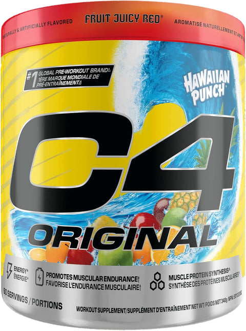 Cellucor C4 Original Hawaiian Punch Fruit Juicy Red Pre Workout Powder 60-Servings 348g