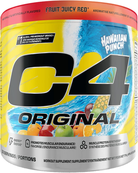 Cellucor C4 Original Hawaiian Punch Fruit Juicy Red Pre Workout Powder 30 Servings 174g