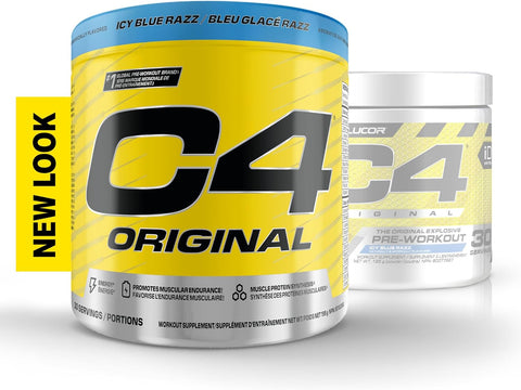 Cellucor C4 Original Icy Blue Razz Pre Workout Powder 30 Servings 195g