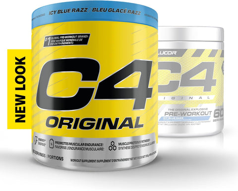 Cellucor C4 Original Icy Blue Razz Pre Workout Powder 60 Servings 390g