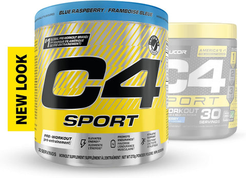 Cellucor C4 Sport Blue Raspberry Pre Workout Powder 30 Servings 270g