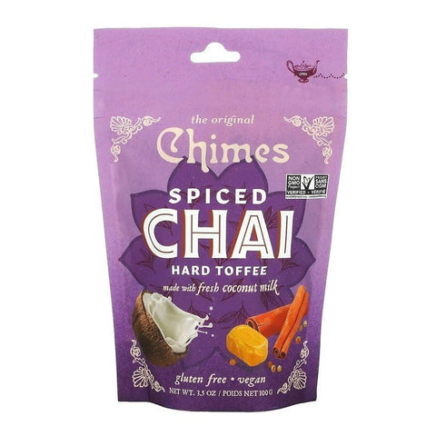 Expires February 2026 Clearance Chimes Spiced Chai Hard Toffee With Coconut Milk 100g