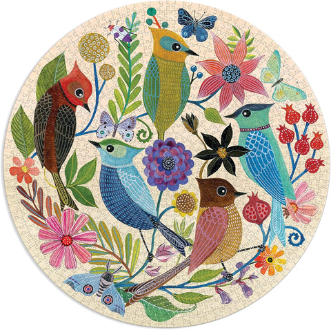 Circle of Avian Friends 1000 Piece Round Puzzle