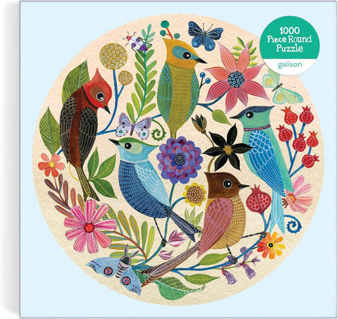 Circle of Avian Friends 1000 Piece Round Puzzle