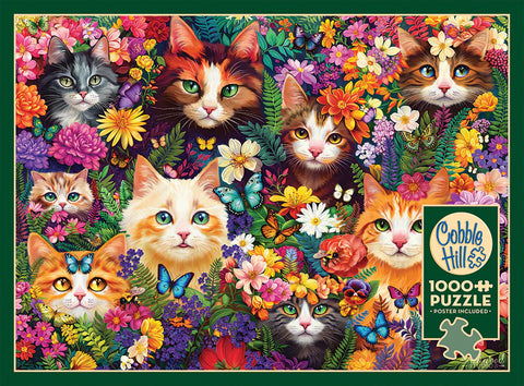 Cobble Hill Puzzle Blooming Whiskers AI Assistance 1000 Pieces