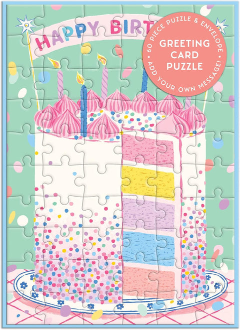 Confetti Birthday Cake Greeting Card Puzzle