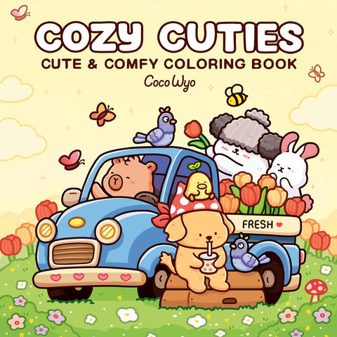 Cozy Cuties Coloring Book for Adults and Kids by Coco Wyo