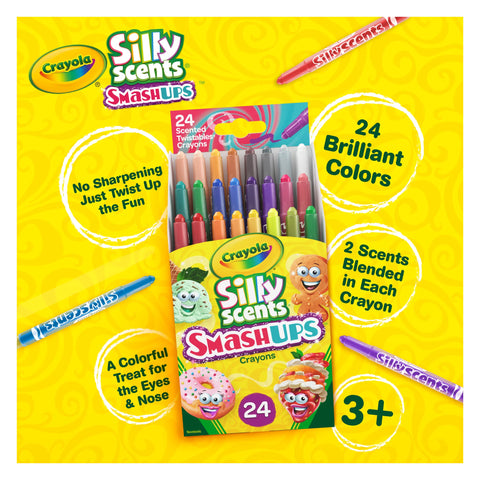 Crayola Silly Scents Smashups Crayons - 24 Mini Scented Twistables