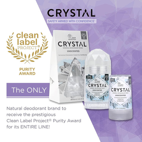 Crystal Mineral Deodorant Stick Unscented (Various Sizes)