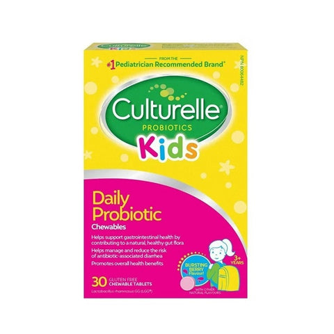 Culturelle Kids Daily Probiotic Chewables Bursting Berry 30 Chewable Tablets