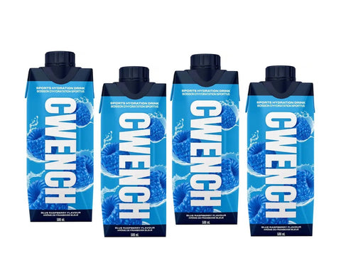 Cwench Hydration Sports Hydration Drink Blue Raspberry Flavor 4 x 500mL