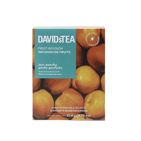 DAVIDsTEA Just Peachy Fruit Infusion 12 Sachets - YesWellness.com