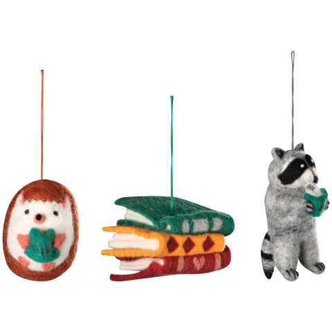 Danica Jubilee Book Club Felt Christmas Tree Ornaments - 3 Assorted Styles - Yeswellness.com
