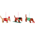 Danica Jubilee Dashing Dachshunds Felt Christmas Tree Ornaments - 3 Assorted Styles - Yeswellness.com