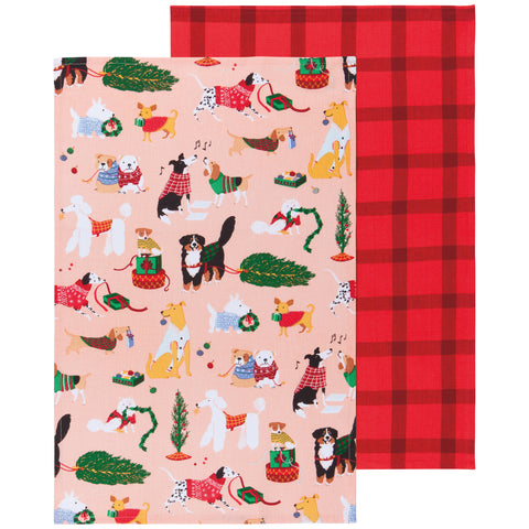 Danica Jubilee Holiday Hounds Christmas Cotton Dishtowels Set of 2