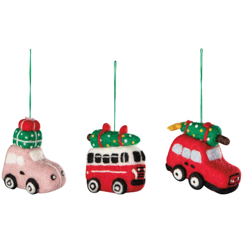 Danica Jubilee Holiday Traffic Felt Christmas Tree Ornaments - 3 Assorted Styles - Yeswellness.com