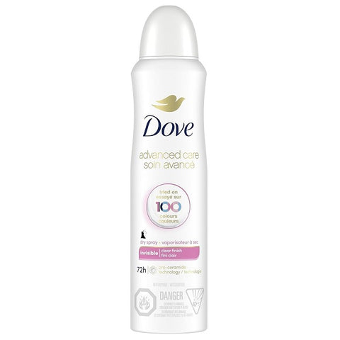 Dove Advanced Care Invisible Clear Finish Antiperspirant Dry Spray 107g