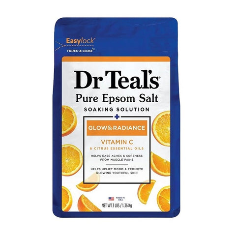 Dr Teal's Pure Epsom Salt Soaking Solution Glow & Radiance Vitamin C 1.36kg