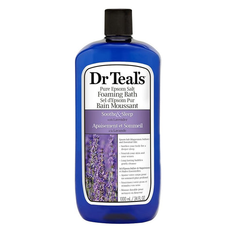 Dr Teal's Pure Epsom Salt Lavender Foaming Bath Soothe & Sleep 1000mL