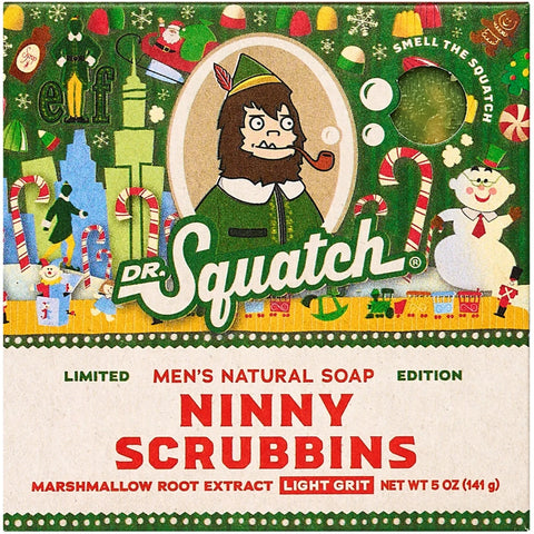 Dr. Squatch Elf Ninny Scrubbins Holiday Bar Soap 5 oz