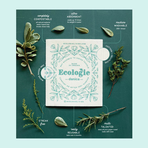 Ecologie by Danica Hearts Swedish Dishcloth