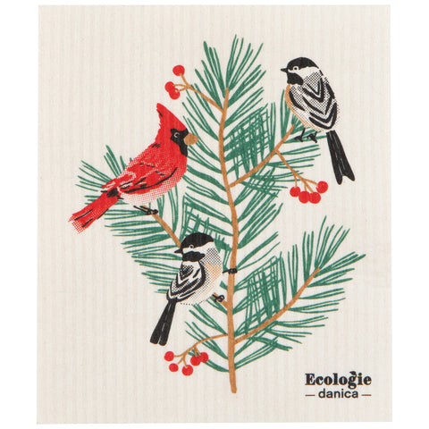 Ecologie by Danica Birds & Boughs Christmas Swedish Dishcloth