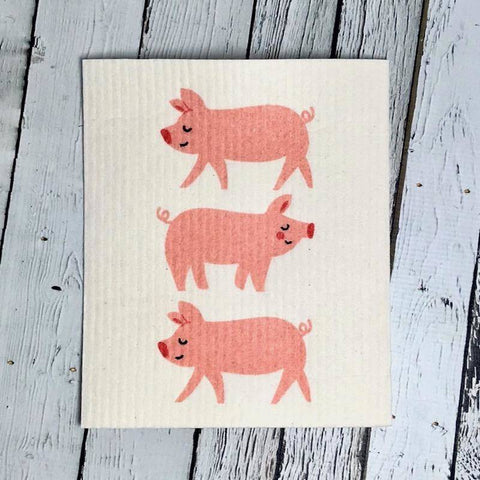 Ecologie by Danica Penny Pig Swedish Dishcloth