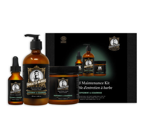 Educated Beards Beard Maintenance Kit - Peppermint & Cedarwood