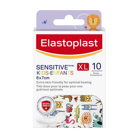 Elastoplast Sensitive Kids XL Bandages 10 Strips - YesWellness.com