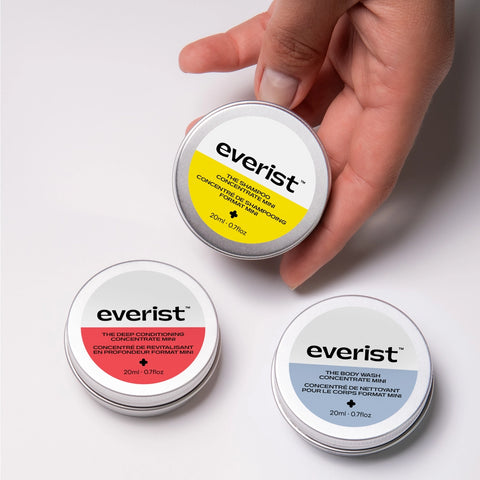 Everist The Shower Essentials Travel Kit - Shampoo, Conditioner & Body Wash Concentrates 20mL