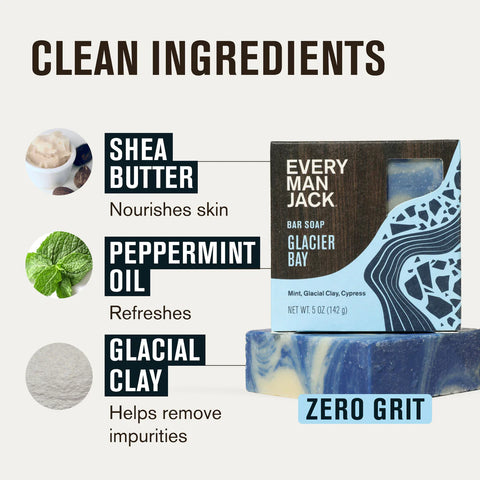 Every Man Jack Cold Plunge Body Bar Soap - Glacier Bay 5 oz