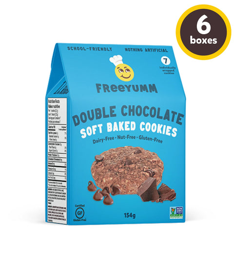Expires December 2025 Clearance Freeyumm Double Chocolate Soft Baked Cookies 6x154g