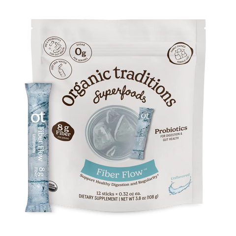 Organic Traditions Superfoods Fibre Flow Probiotics 12 Sticks