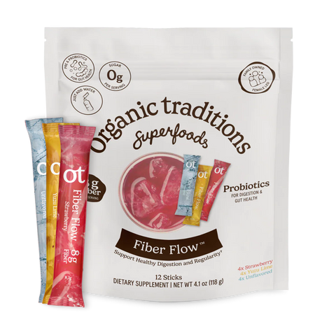 Organic Traditions Superfoods Fibre Flow Probiotics 12 Sticks