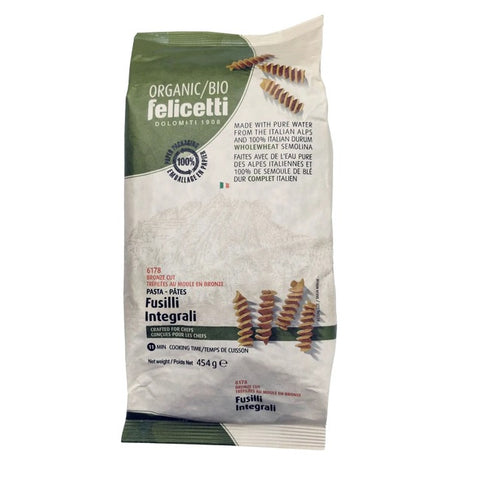 Felicetti Organic Wholewheat Fusilli 454g