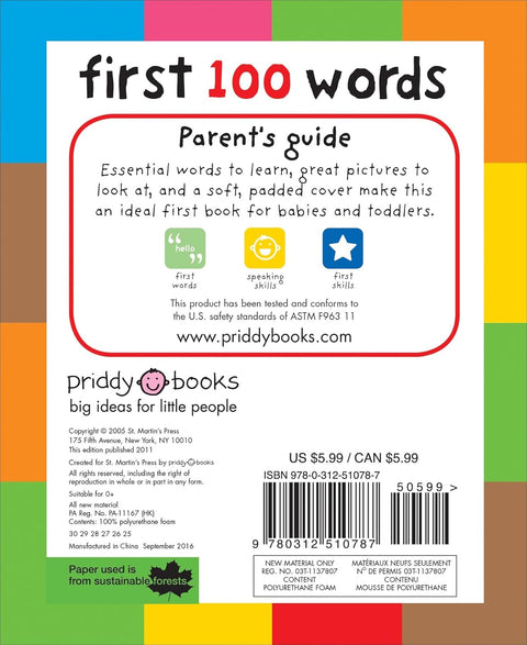 First 100 Words A padded board book by Roger Priddy