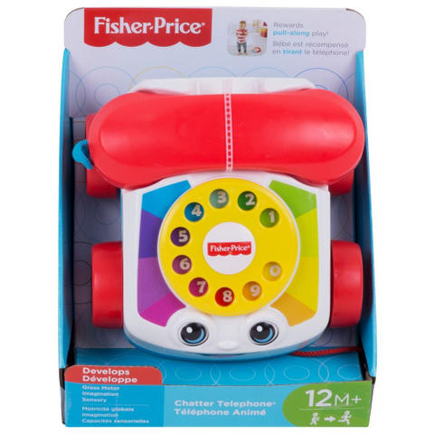 Fisher-Price Chatter Telephone Baby And Toddler Pull Toy Phone With Rotary Dial