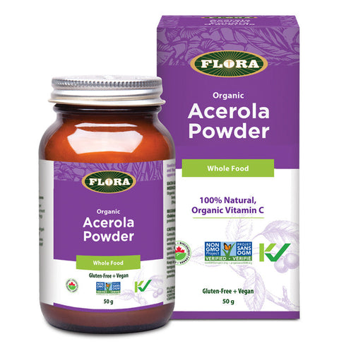 Expires April 2024 Clearance Flora Health Acerola Powder Vitamin C 50 grams - YesWellness.com