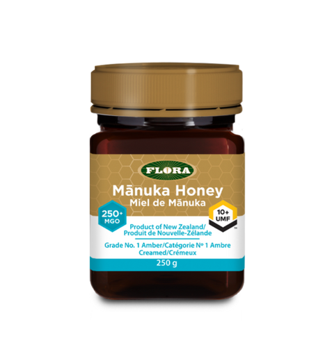 Expires April 2024 Clearance Flora Health Manuka Honey MGO 250+/10+ UMF 250g - YesWellness.com