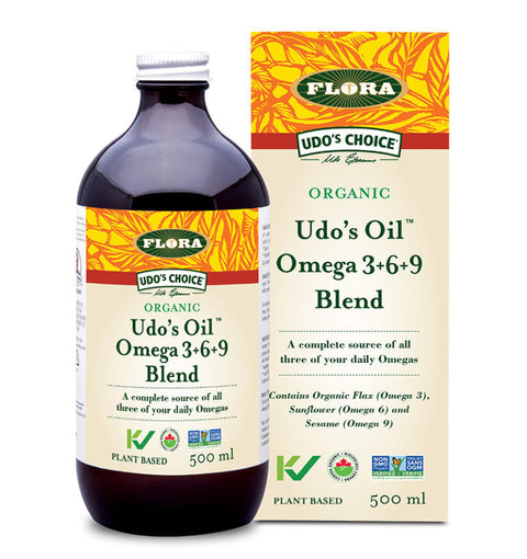 Expires April 2024 Clearance Flora Health Udo's Choice Organic Udo's Oil Omega 3+6+9 Blend 500ml - YesWellness.com