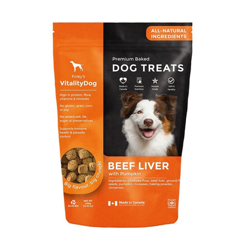 Expires June 2026 Clearance Foley's Vitality Dog Treats Beef Liver with Pumpkin 400g