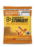 Honey Stinger salted caramel energy waffle 30g wrapper with Canadian Health Canada label markings.