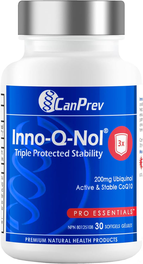 CanPrev Inno-Q-Nol 200mg Ubiquinol active and stable CoQ10 30 softgels bottle