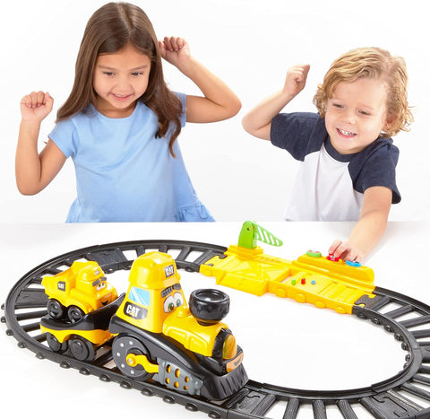 Funrise CAT Construction Junior Crew Power Tracks Friends Train Set