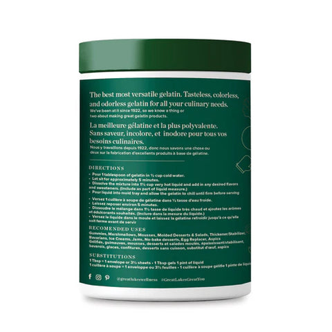 Great Lakes Wellness Gelatin Unflavoured 454g