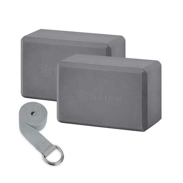 Gaiam Yoga Block & Strap Set: Support, Flexibility