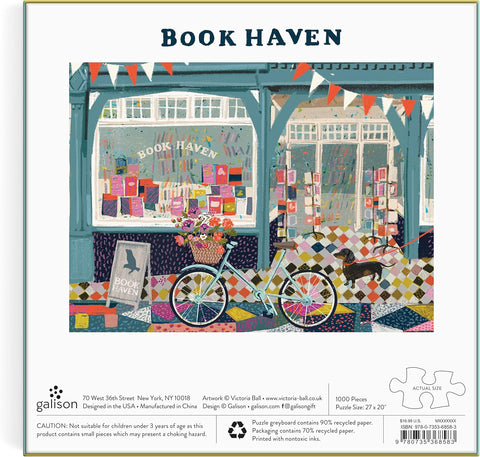 Galison Book Haven 1000 Piece Puzzle In Square Box