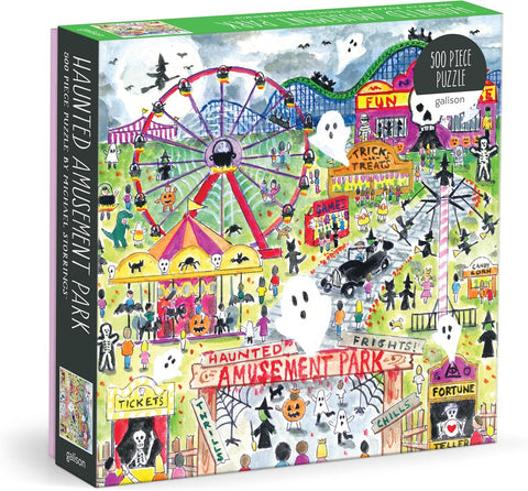 Galison Michael Storrings Haunted Amusement Park 500 Piece Puzzle